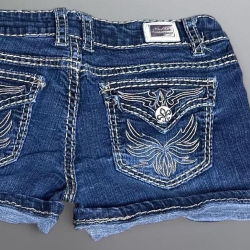 Miss Chic Jeans Blue Embroidered Denim Shorts - Women's